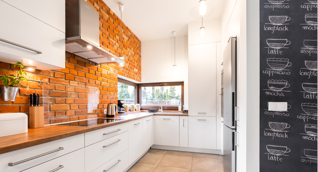 Work kitchen with chalkboard paint