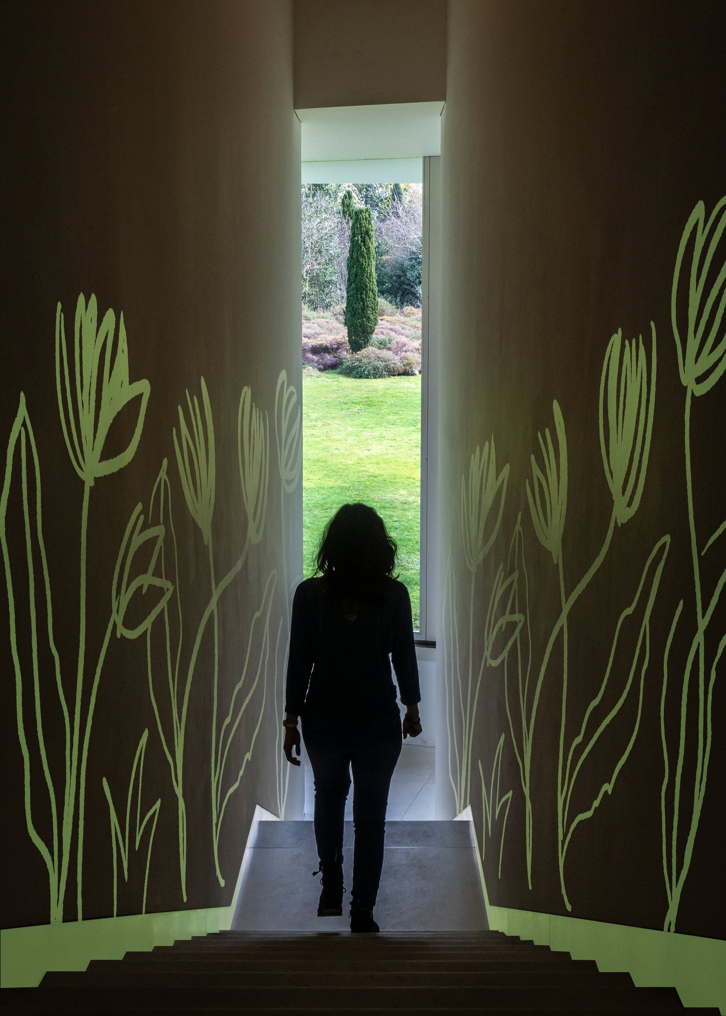 Glow paint brightening up a hallway
