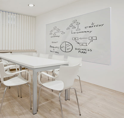 Flexiroll Whiteboard wallpaper on a wall with trim